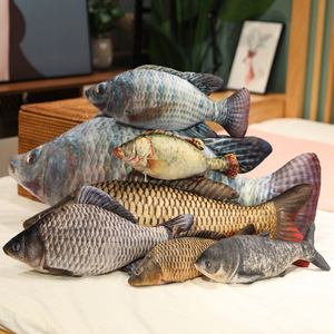创意仿真鱼搞怪沙雕抱枕靠垫沙发客厅逗猫神器鱼公仔儿童毛绒玩具
