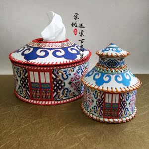 蒙古包造型抽纸盒蒙古族工艺品包邮用品纸巾盒饭店批 发蒙古装饰