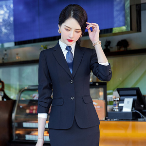 雅戈尔西装女职业套装2022春秋气质修身教师银行工作服ol商务正装