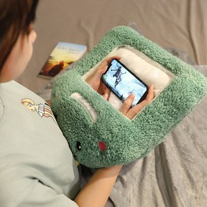 可视暖手抱枕秋冬玩手机神器手捂毯子透明两用插电热水袋暖水袋