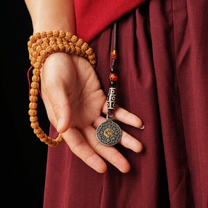 西藏九宫八卦牌吊坠项链老旧腰牌本命年生肖情侣随身挂件藏族饰品