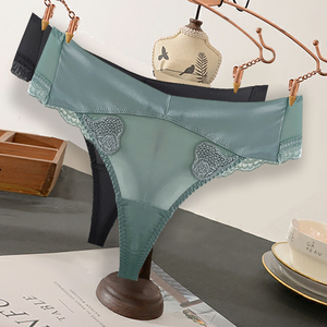 无痕丁字裤女 中高腰性感蕾丝边翘臀舒适内裤日常穿 运动打底裤头