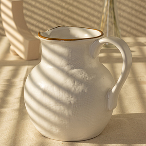 ye home北欧风纹理感花瓶花插纯色系凉水壶大容量客厅摆件 微瑕疵