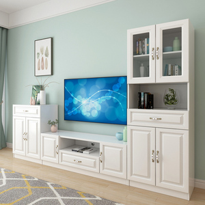 欧式电视柜组合现代简约书柜靠墙客厅卧室多功能背景墙收纳矮地柜