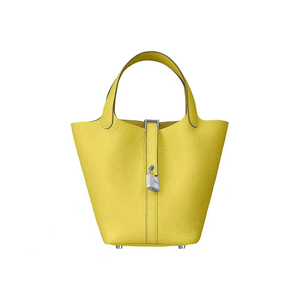 hermes/爱马仕包包菜篮子水桶包2021年新款picotin 18银扣单肩包