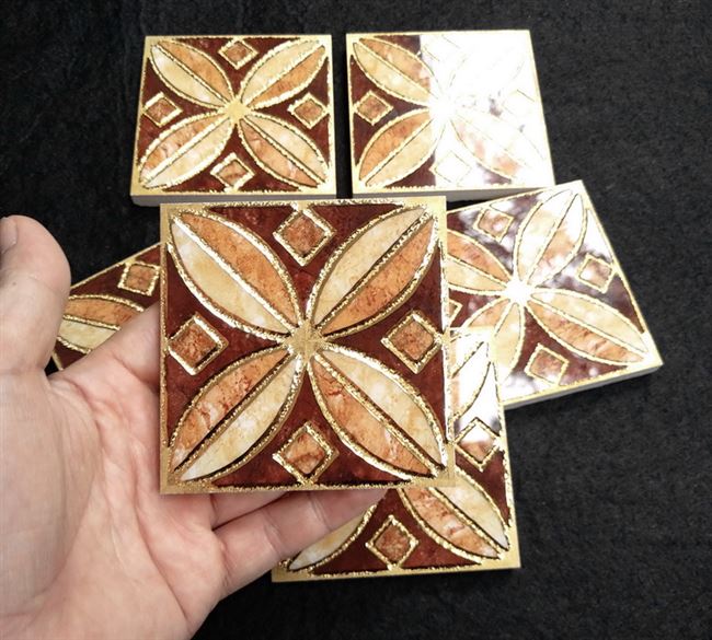 8*8公分客厅地板砖镶嵌小角花砖小地砖 陶瓷砖角花片镀金80*80