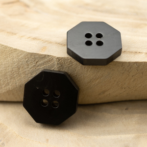 黑色复古八角菱形西服装牛角纽扣休闲不规则毛衣开衫钮扣制服扣子