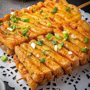 豆排 100串新鲜冷冻水煮豆腐干泡串麻辣烫火锅豆腐串兰花串关东煮
