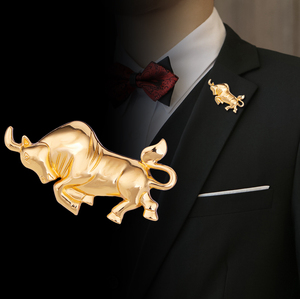 生肖牛胸针黄色高档ins潮个性男西装百搭大气本命年女胸花别针