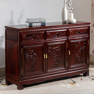 红木餐边柜印尼黑酸枝餐边柜阔叶黄檀边柜橱柜置物柜酸枝木储物柜