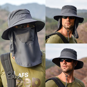 徒步装备全套户外徒步运动用品装备沙漠防晒帽子男士钓鱼帽登山帽