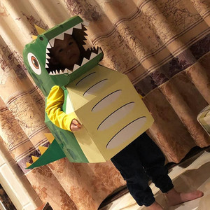 娃娃纸箱恐龙玩具可穿制作创意幼儿园儿童纸盒壳纸板手工diy模型