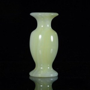 天然玉石花瓶摆件阿富汗缠丝玉黄玉花瓶客厅装饰玄关酒柜家具装饰