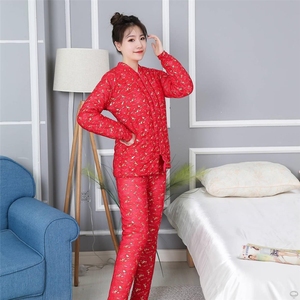 女士成人棉花棉衣红色棉袄棉裤套装新娘结婚嫁衣修身定做