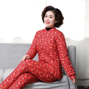 冬季手工纯棉花棉袄棉裤套装成人女中老年修身加厚保暖居家服棉衣