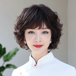 假发真发全真人发假发女士中老年妈妈假发2021年时尚新款假发套女