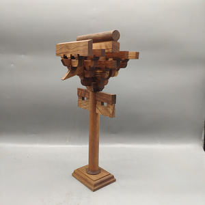 实木中华古建筑宋式五铺作补间斗拱榫卯模型摆件礼物玩具教具积木