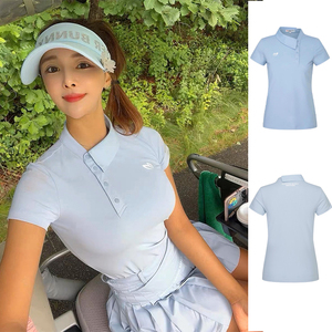夏季高尔夫服装女士短袖运动T恤速干透气弹力舒适百搭球服上衣