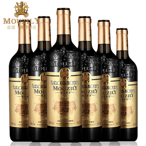 法国进口 穆泽酒庄蒙菲干红葡萄酒红酒整箱高档浮雕瓶身拜访送礼