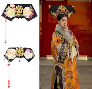古装清朝故宫摄影演出发饰影楼头饰舞台表演格格满族皇后妃子旗头