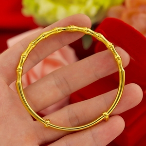 老凤祥和黄金18k竹节款手镯黄金24k女手环光圈手镯永不掉色