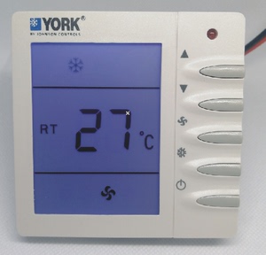 YORK约克水机中央空调温控器液晶线控三速开关风机盘管控制面板