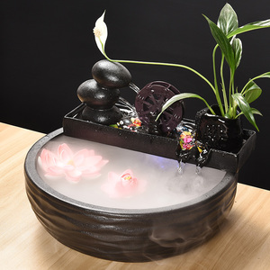 假山鱼池摆件鱼缸水族箱造景石装饰品园艺盆景古色小拱桥流水喷