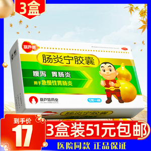 葫芦爸葫芦娃肠炎宁胶囊48粒急慢性肠胃炎小儿消化不良腹泻调理