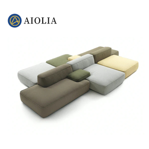 意大利极简沙发进口布艺设计师模块组合Cloud全青皮侘寂风沙发