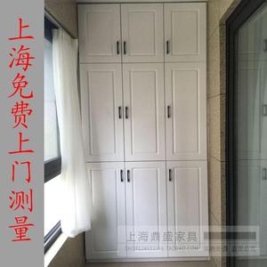 上海工厂定制阳台柜橱柜实木收纳储物柜欧式模压门定做矮柜包梁柱