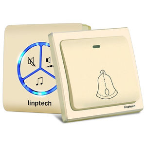 linptech无线门铃家用不用电池自发电防水智能老人呼叫器g1香槟金