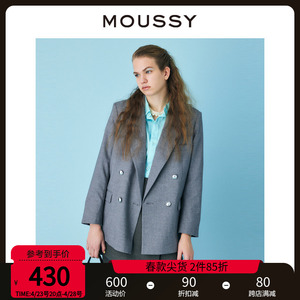 MOUSSY 2023夏季深v戗驳领双排扣西装外套女010GSH30-0400