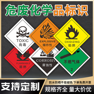 易燃液体标识危险品标牌化学品标识二级放射性物品标识警示警告危险易燃易爆仓库火车放置标识安全标识贴纸