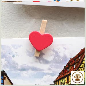 新款 便签照片木教室宿舍装饰麻绳小木夹子相片墙夹挂件空中吊饰