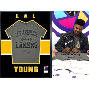 尼克杨 湖人队 亲笔签名 球衣裱框 含一瞬签名证书_阿里巴巴找货神器