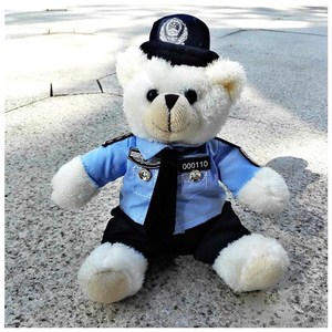 警熊police制服泰迪公仔小熊情侣衬衫毛绒玩具生日礼物礼品定制