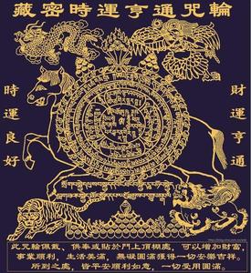 藏密时运亨通咒轮图片时运良好密宗佛咒神通相纸双面塑封