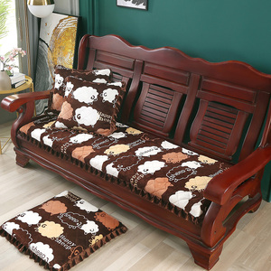 沙发长方形冬天长款坐垫一体式木椅家庭办公室欧式秋冬款柔软透气
