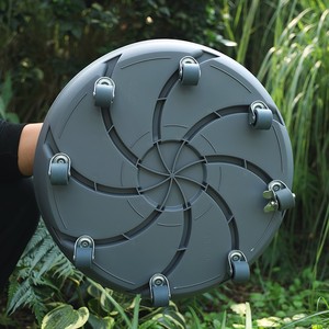 透气移动花盆托盘带轮万向u轮底座圆形塑料滚轮底盘大号接水盘帮