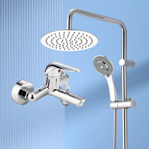 摩恩淋浴套装增压花洒浴室卫生间不锈钢喷头淋浴器挂墙混水阀铜