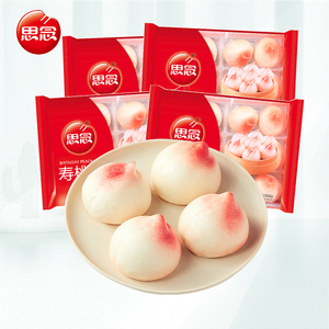 思念中华面点寿桃包豆沙包360g*5包生日寿宴大寿馒头包子早餐60只