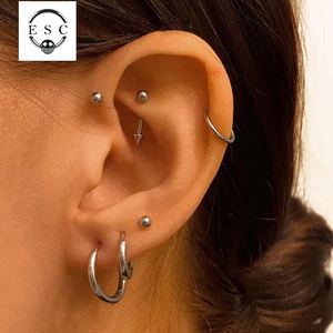 rook钛钢耳骨钉耳骨耳钉手术刚防过敏弯曲眉钉螺丝拧扣