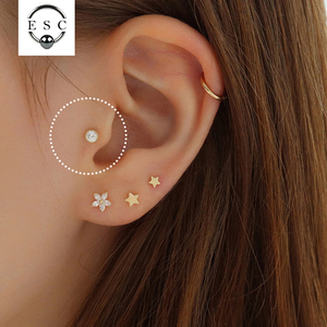 钛钢耳骨钉小耳朵耳门耳屏平底平钉单钻简单包边复古款螺丝单只