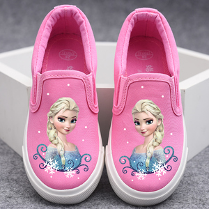 艾莎公主鞋子2023年新款春秋季新款冰雪奇缘艾沙爱沙水晶鞋运动鞋