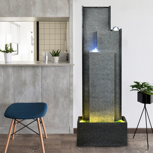 点道现代简约流水墙喷泉室内客厅水幕墙风水球招财风水轮装饰摆件