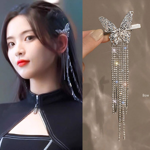 杨超越同款边夹高级感蝴蝶结流苏侧边刘海碎发夹发卡鸭嘴夹头饰女