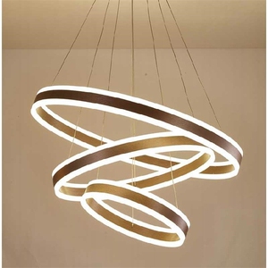 客厅吊灯现代简约led三环歺档大气圆圈环形圆环餐厅灯具圆形圆灯