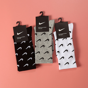 恶搞nike耐克袜子miniswoos满印勾子logo马卡龙糖果彩色男女袜潮