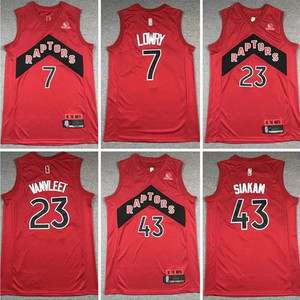 猛龙队洛瑞7号球衣西亚卡姆43范弗里特23复古刺绣篮球服套装背心