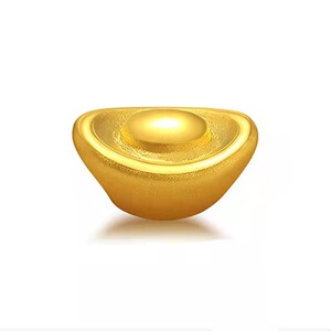 锦心素金小元宝黄金配件足金999纯金24k古法路路通金珠手串006